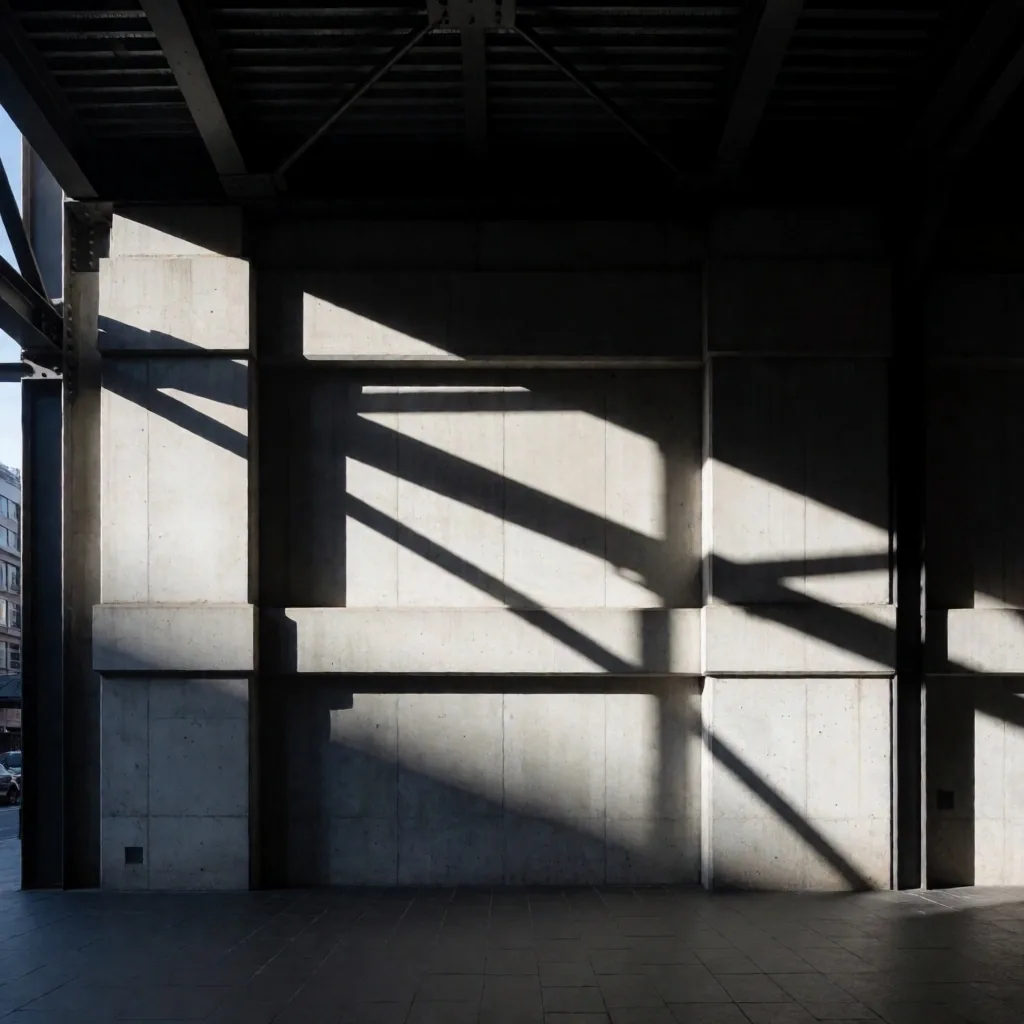 Sydney brutalist concrete towers at dawn