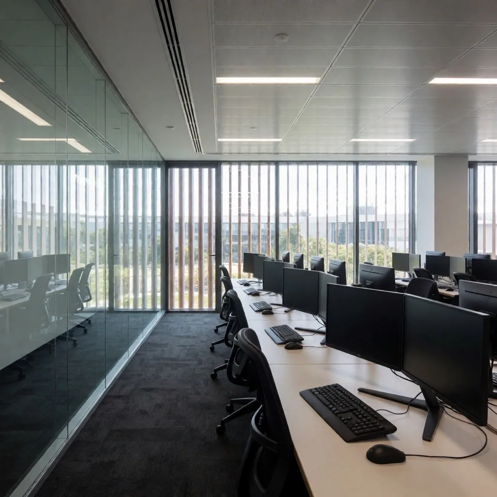 Modern university lecture theatre with tiered seating
