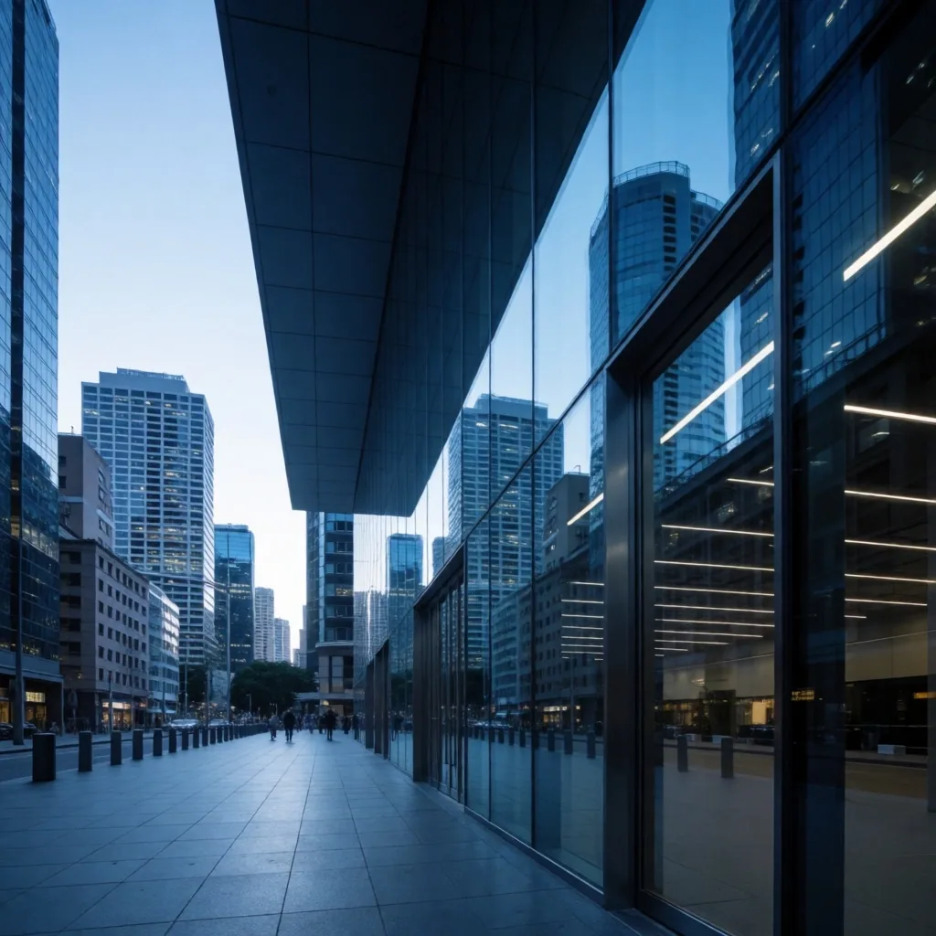 Sydney CBD financial district at dawn showing modern convention architecture