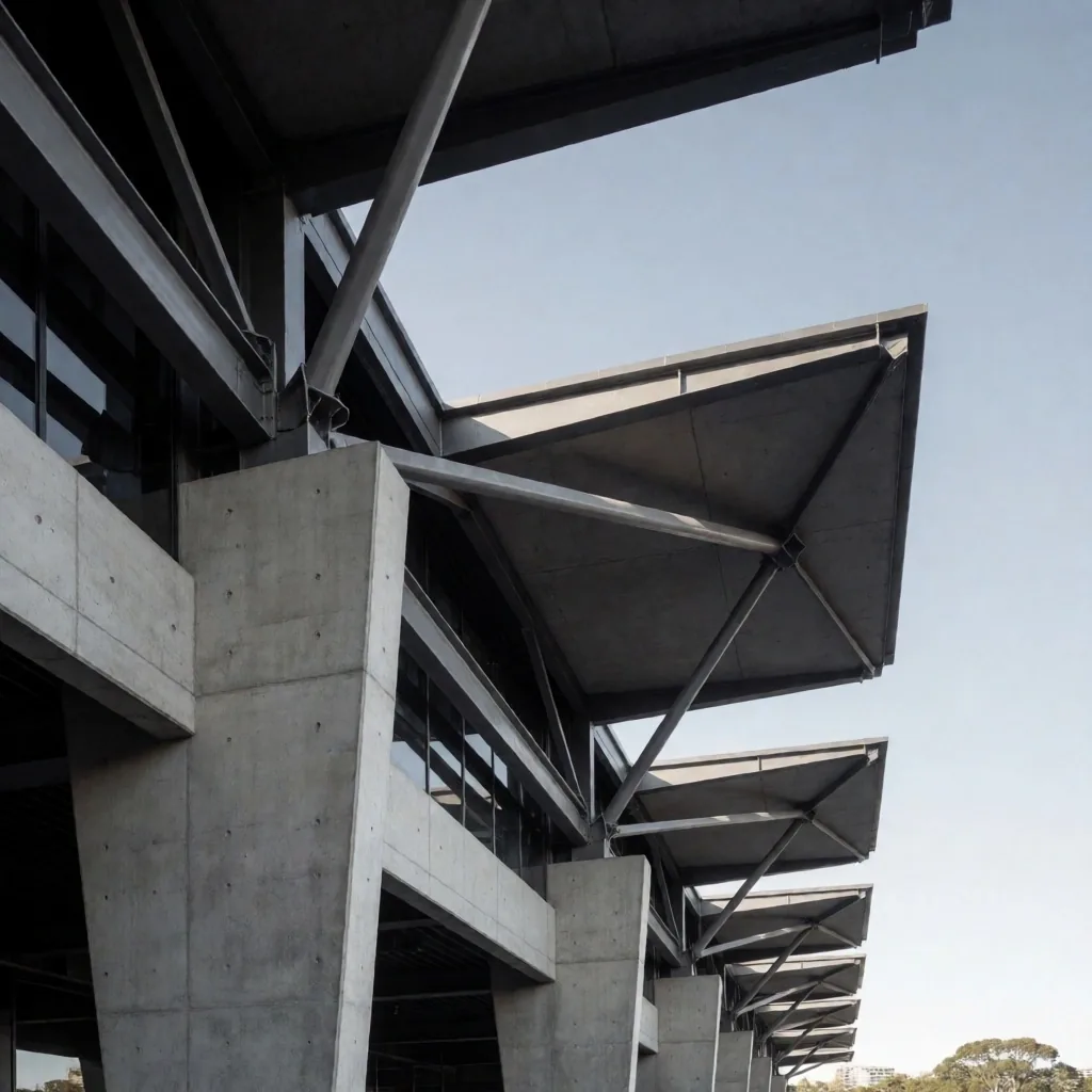 Architectural steel and concrete detail