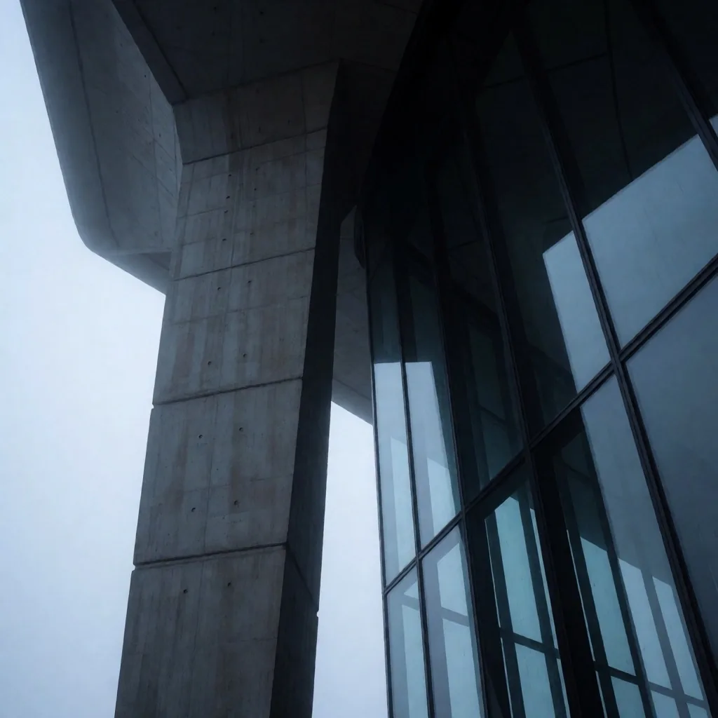 Sydney brutalist architecture at dawn