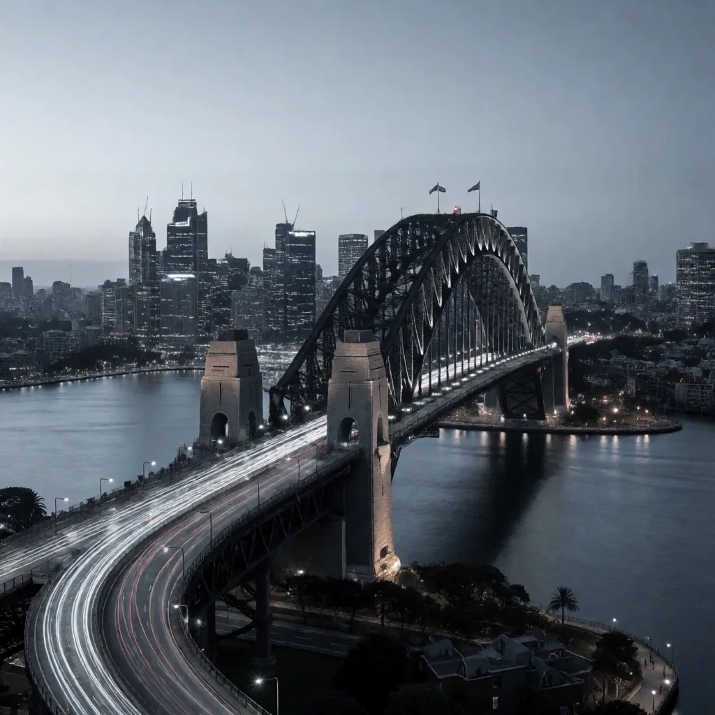 Sydney harbour at blue hour